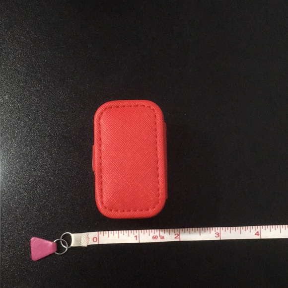 Mini Red Portable Travel Ring Box Organizer with Snap Button Closure - Picture 8 of 8